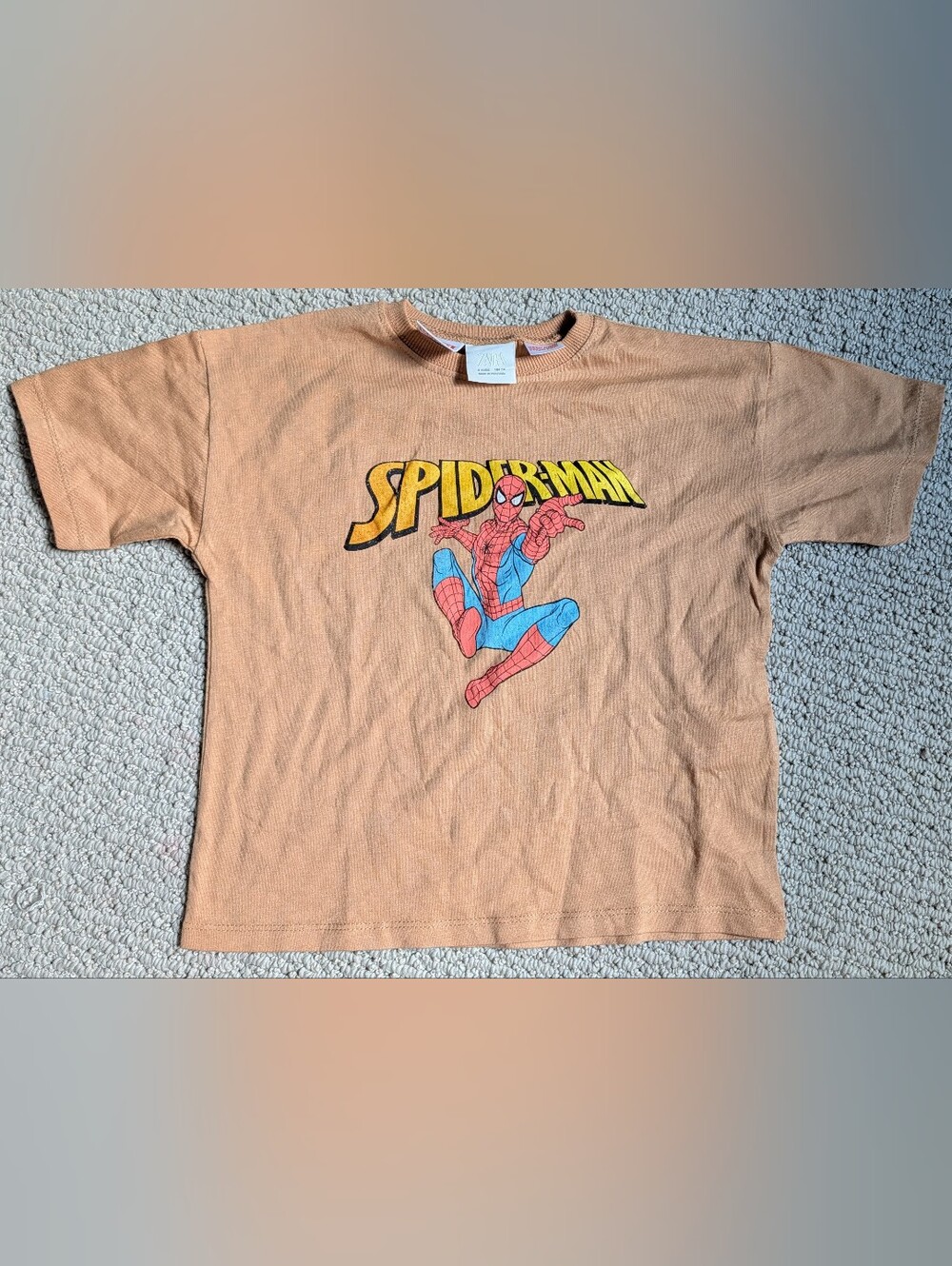 Zara Peach Spider-Man Logo Tee